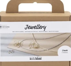 Mini DIY Kit Smykker - Halskæde Med Wirevedhæng - Forgyldt