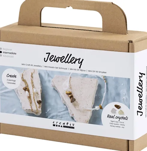 Mini DIY Kit Smykker - Krystalhalskæde Og -Øreringe