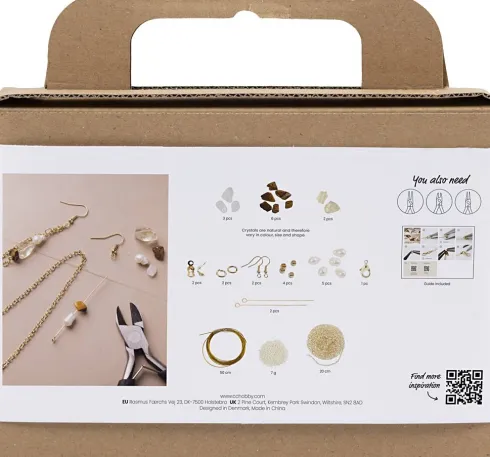 Mini DIY Kit Smykker - Krystalhalskæde Og -Øreringe