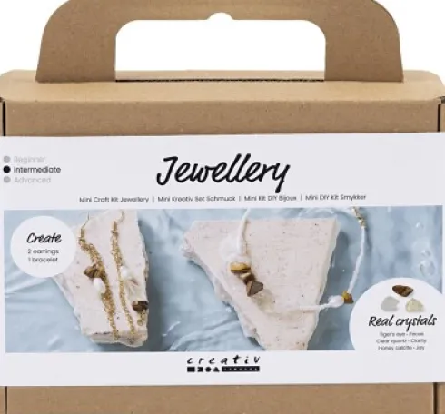 Mini DIY Kit Smykker - Krystalhalskæde Og -Øreringe