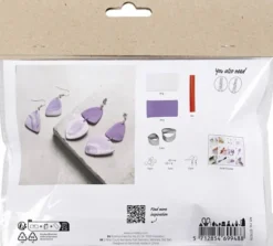 Mini DIY Kit Smykker - Marmorerede Øreringe - Lys Lilla