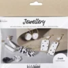 Mini DIY Kit Smykker - Øreringe - Sort - Hvid - 1Pk
