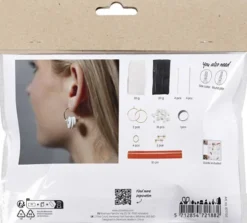 Mini DIY Kit Smykker - Øreringe - Sort - Hvid - 1Pk