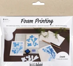 Mini DIY Kit Stempeltryk - Kort Med Motiv - Hvid - Off White - 1Pk