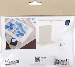 Mini DIY Kit Stempeltryk - Kort Med Motiv - Hvid - Off White - 1Pk