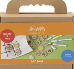 Mini DIY Kit Tegning - Vendespil Og Tre-På-Stribe - Assorterede Farver