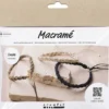 Mini DIY Macramé Kit - Armbånd - Sort - Olivenbrun - Sand