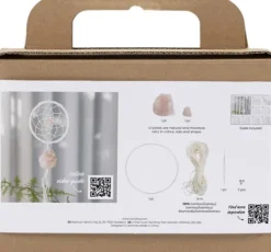 Mini DIY Macramé Kit - Drømmefanger Med Rosenkvarts Krystal - Lys Rosa Hvid