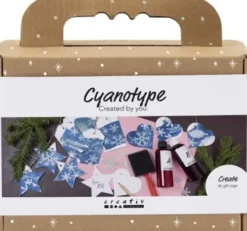Mini Kreativt Sæt - Cyanotypi - Gavemærker - Blå - Sølv