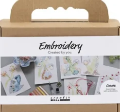 Mini Kreativt Sæt Med Broderi - Malerier Med Broderi - Assorterede Farver