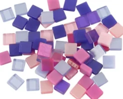 Minimosaik - Str. 5X5 MM - Tykkelse 2 MM - Lilla/Mørk Lilla - 25 G