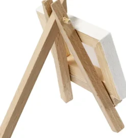 Ministaffeli Med Lærred - H 11,5 CM - B 8 CM - Str. 8X6X1 CM - Hvid - 1 Stk