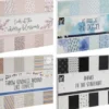 Mønstret Papir Med Folieprint - 11,5X16,5 CM - 24 Ark - Assorteret