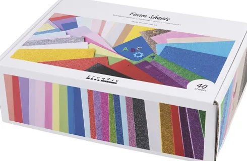 Mosgummi Ark - A4 - Ark 210X297 CM - Assorterede Farver - 40 Ark