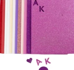 Mosgummi Ark - Str. 14X25 CM - Tykkelse 2 MM - Lilla/Pink Harmoni - 12 Ark