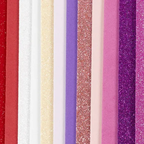 Mosgummi Ark - Str. 14X25 CM - Tykkelse 2 MM - Lilla/Pink Harmoni - 12 Ark