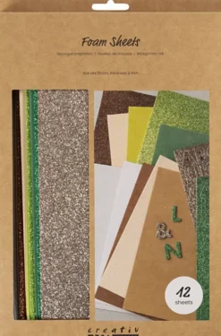 Mosgummi Ark - Str. 14X25 CM - Tykkelse 2 MM - Naturfarver - 12 Ark