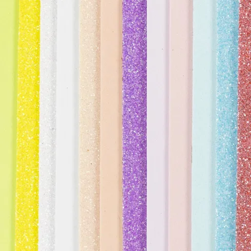 Mosgummi Ark - Str. 14X25 CM - Tykkelse 2 MM - Pastelfarver - 12 Ark