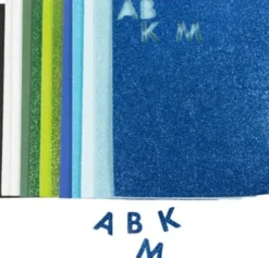 Mosgummi Ark - Str. 14X25 CM - Tykkelse 2 MM - Blå/Grøn Harmoni - 12 Ark