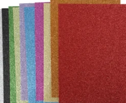 Mosgummi - A4 - 210X297 MM - Tykkelse 2 MM - Glitter - Assorterede Farver - 10 Assorterede Ark