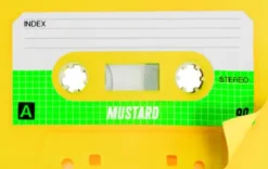 Mustard - Cassette Sticky Notes - 3 Inches By 2 Inches