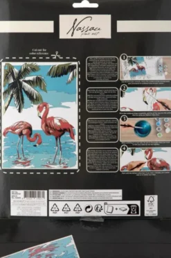 Nassau Fine Art - Paint By Numbers Kit - Ark Og 9 Farver - Flamingo