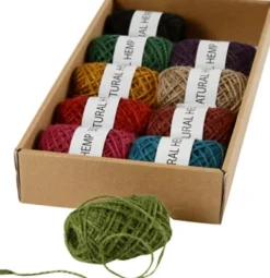 Natursnor - Tykkelse 1-2 MM - Hamp - Flere Farver - 10X30 M
