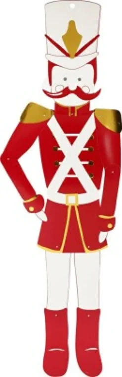 Nøddeknækker - H 110 CM - B 30 CM - 300 G - Guld - Rød - Hvid - 1 Stk