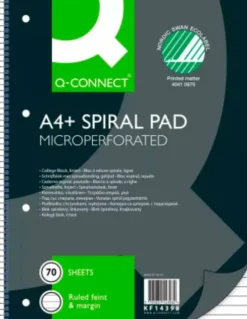 Notesblok - A4 - Linjeret - Spiral - 70 Sider