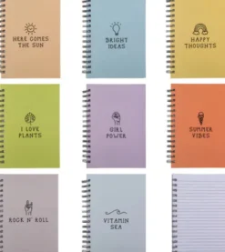 Notesbog Med Spiralryg - A5 - Linjeret - 107 Sider - Assorteret