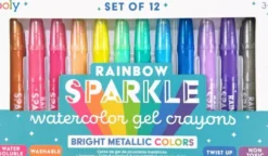 Ooly - Gel Farvekridt 12 Stk - Rainbow Sparkle Watercolor Metallic