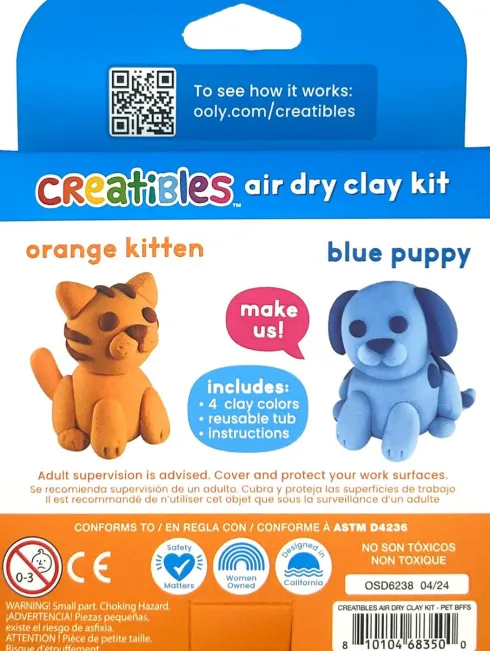 Ooly - Selvhærdende Ler - Pet Bffs 4 Farver - Creatibles
