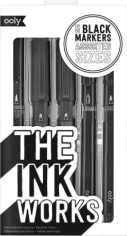 Ooly - Sort Pen 5 Stk - The Ink Works