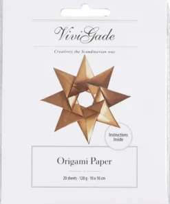 Origami Papir - Str. 10X10 CM - 128 G - Guld - 20 Ark