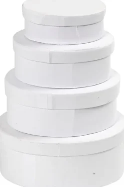 Ovale Æsker - H 4+5+6+7 CM - L 10+12+14+16 CM - Hvid - 4 Stk