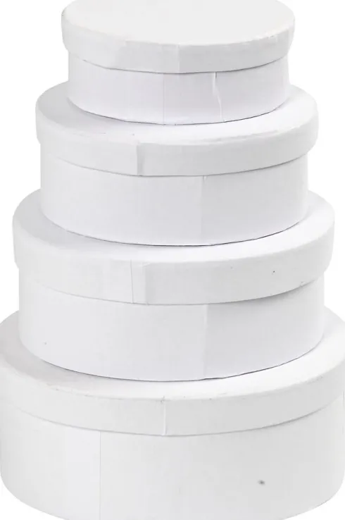 Ovale Æsker - H 4+5+6+7 CM - L 10+12+14+16 CM - Hvid - 4 Stk