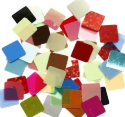 Pailletmosaik - Str. 10X10 MM - Assorterede Farver - 250 G