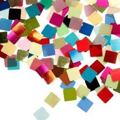 Pailletmosaik - Str. 10X10 MM - Assorterede Farver - 250 G