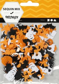 Pailletter - Str. 10-20 MM - Sort - Orange - Hvid - 15 G