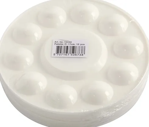 Palet - Ø 17 CM - Hvid - 10 Stk