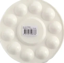 Palet - Ø 17 CM - Hvid - 10 Stk