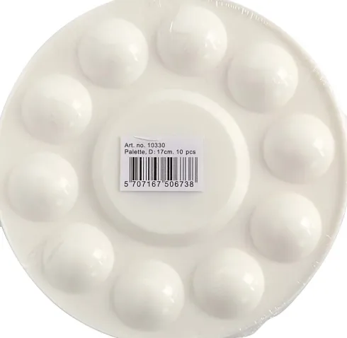Palet - Ø 17 CM - Hvid - 10 Stk