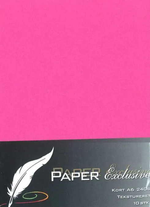 Paper Exclusive - Kort - A6 - 240G - Cerise Tekstureret - 10 Stk