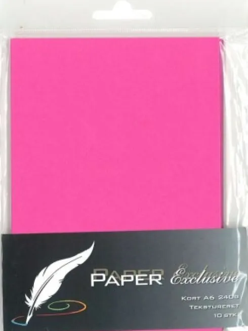 Paper Exclusive - Kort - A6 - 240G - Cerise Tekstureret - 10 Stk