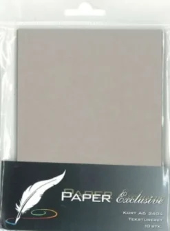 Paper Exclusive - Kort A6 240G Grå Tekstureret 10Stk. - 961 - Paper Exclusive
