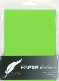 Paper Exclusive - Kort - A6 - 240G - Lime Tekstureret - 10 Stk