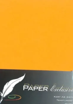 Paper Exclusive - Kort - A6 - 240G - Orange Tekstureret - 10 Stk