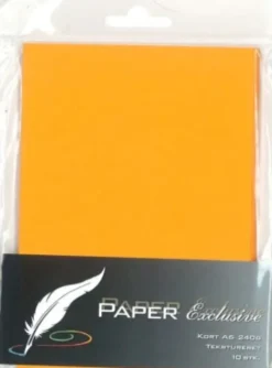 Paper Exclusive - Kort - A6 - 240G - Orange Tekstureret - 10 Stk