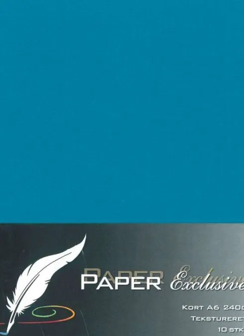 Paper Exclusive - Kort - A6 - 240G - Petroleum Tekstureret - 10 Stk