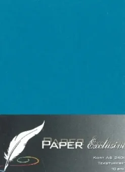 Paper Exclusive - Kort - A6 - 240G - Petroleum Tekstureret - 10 Stk